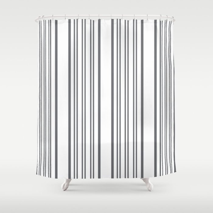 Pinstripe Grey Shower Curtain