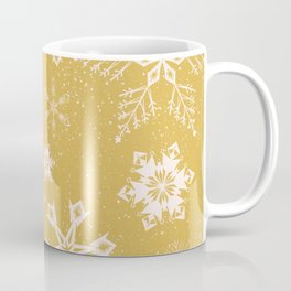 Snowflake Collection-Snowflake pattern on Mustard Yellow Coffee Mug