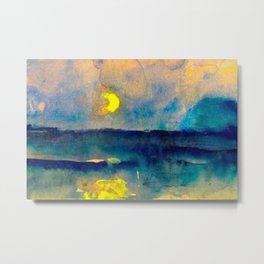 Yellow Moon (Over the Sea) landscape painting by Emil Nolde Metal Print | Frenchriviera, Malibu, Miami, Twilight, Seaside, Yellowmoon, Rhodeisland, Painting, Tides, Floridakeys 