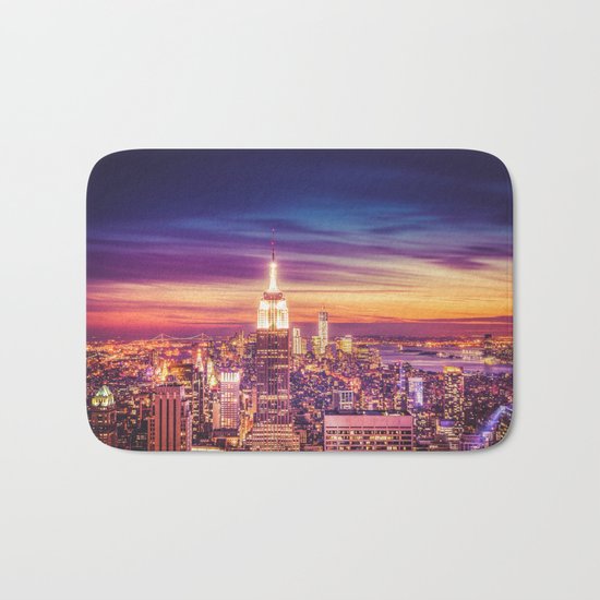 New York City Dusk Sunset Bath Mat