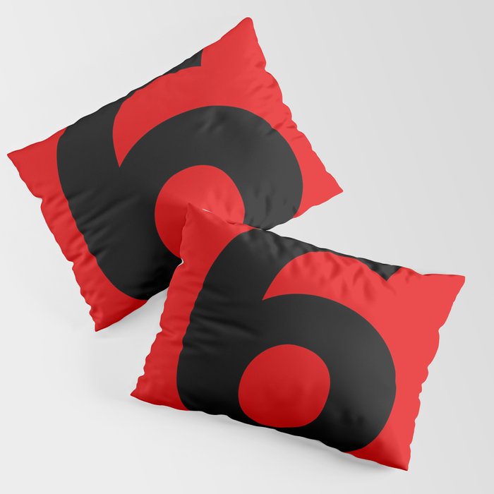 Number 6 (Black & Red) Pillow Sham