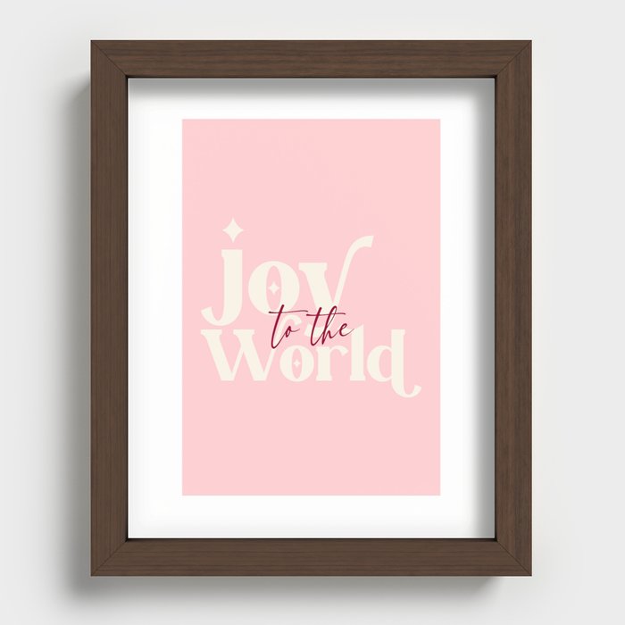Joy to the World - Pink Recessed Framed Print