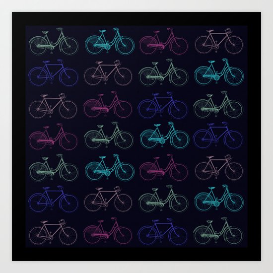 Vintage Bicycles Art Print