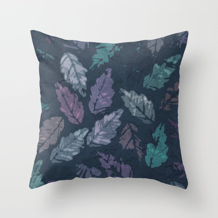 Abstract leaf painting Throw Pillow