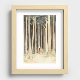 Snow & Rose in the Forest Recessed Framed Print