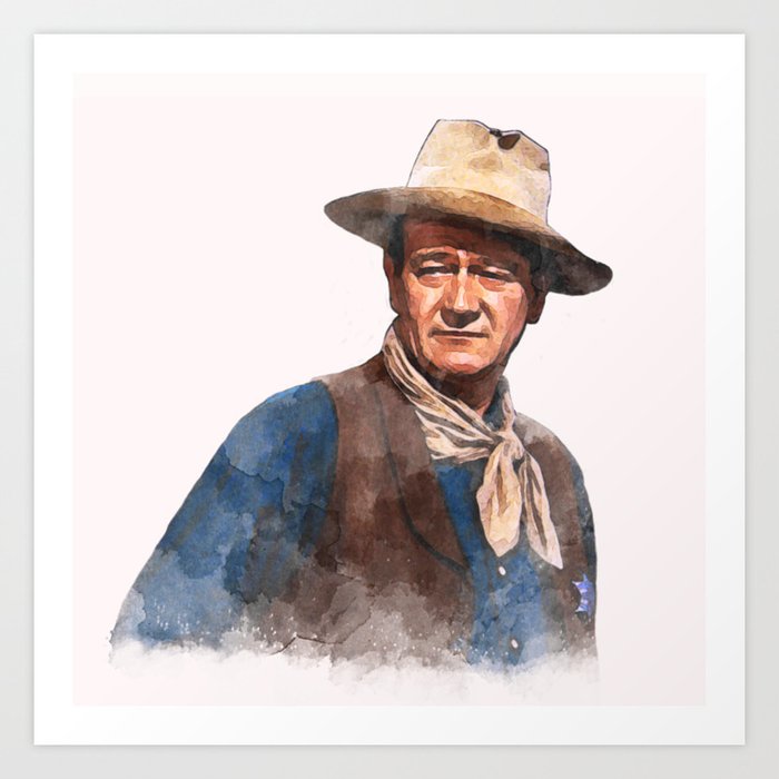 John Wayne - The Duke - Watercolor Art Print