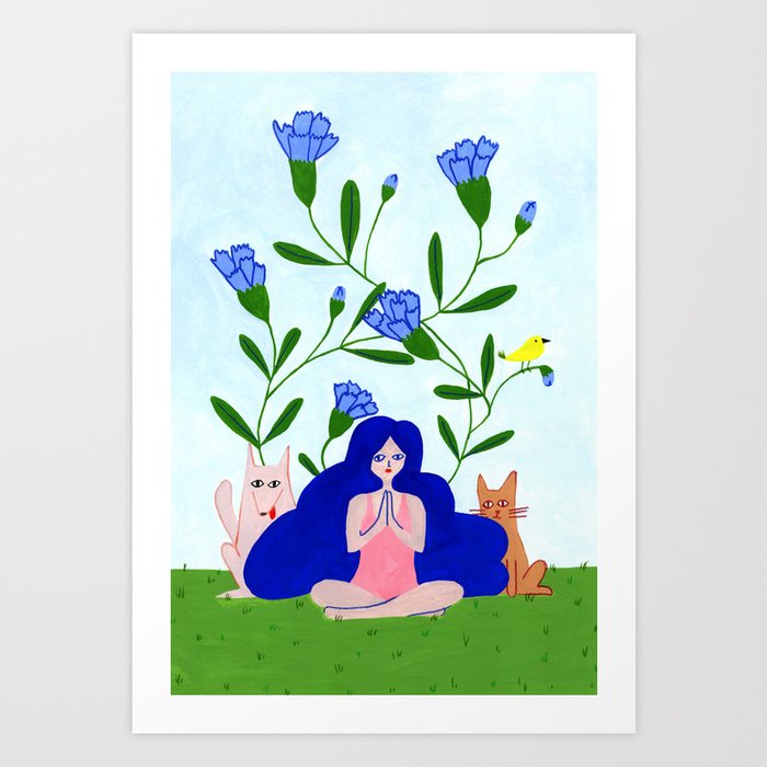 Happy yoga Art Print