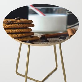 Chocolate Chip Cookies and Milk Side Table