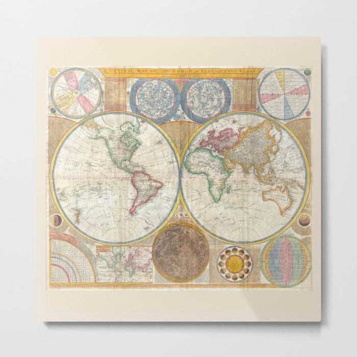 A General Map of the World - Laurie 1794 Metal Print