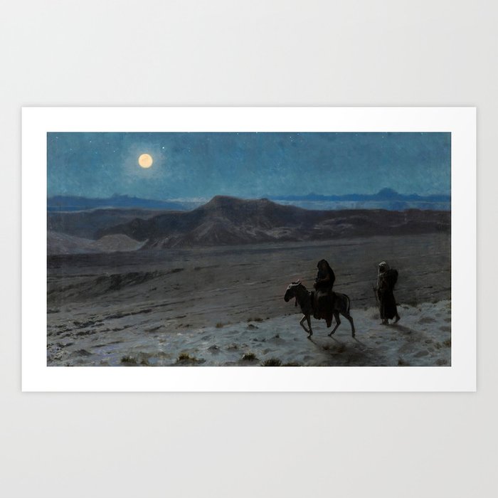 La Fuite en Égypte (Nuit)  The Flight into Egypt (Night)  1897 - Jean-Léon Gérôme (French, 1824-190 Art Print