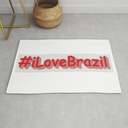 "#iLoveBrazil" Cute Design. Buy Now Area & Throw Rug