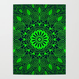 Oh, So Green Mandala Art Poster