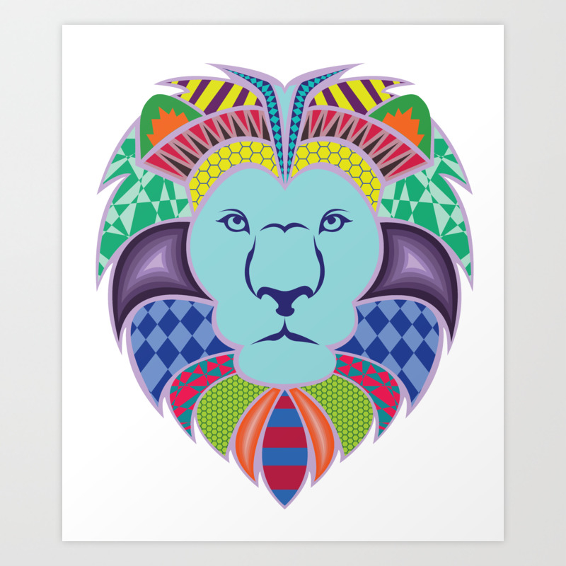 Abstract Lion Art Print By Aecdesign Society6