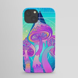 Magic Mushrooms over Sacred Geometry iPhone Case