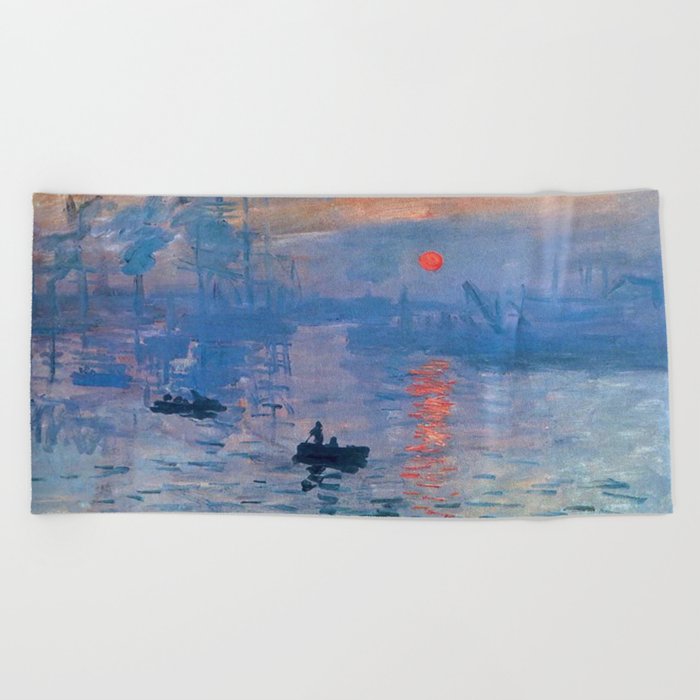 CLAUDE MONET, Impression, Sunrise. Beach Towel