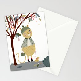 yellow fellow with dog Stationery Cards