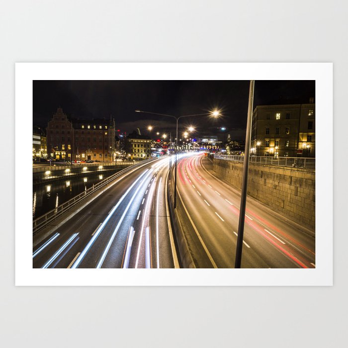 Stockholm traffic Art Print