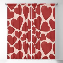 Cute Red Hearts Pattern Blackout Curtain