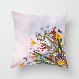 Wildflowers in the sky, a relaxing home design Throw Pillow