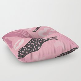 Tropical Jungle Pink Leopard Floor Pillow