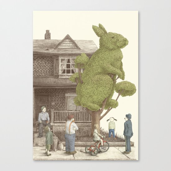 The Night Gardener - Rabbit Tree Canvas Print