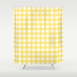 Yellow gingham pattern Shower Curtain