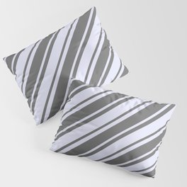 [ Thumbnail: Dim Grey and Lavender Colored Lines Pattern Pillow Sham ]