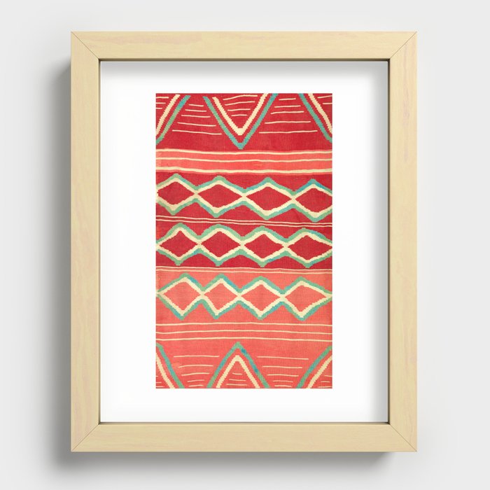 Vintage Native American Southwest Textile Pattern Recessed Framed Print