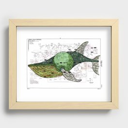Moby-Dick page 131, the Fin-Back Whale by Matt Kish Recessed Framed Print