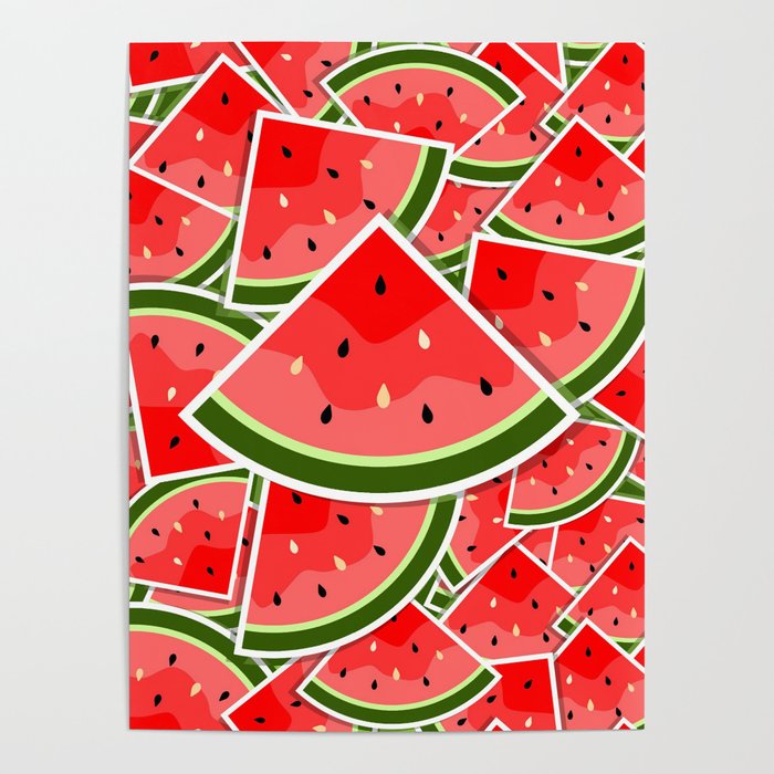 Tropical Watermelon Pattern Poster