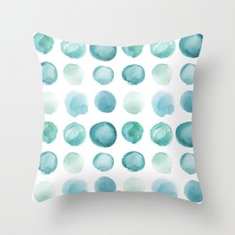 Blue Sea Glass Watercolor JUUL Throw Pillow