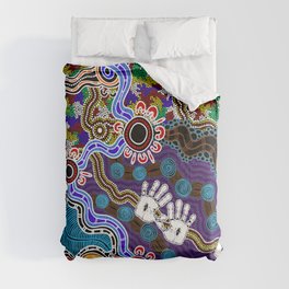 Authentic Aboriginal Art - Discovering Your Dreams Comforter