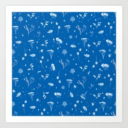 Cyanotype flowers  Art Print