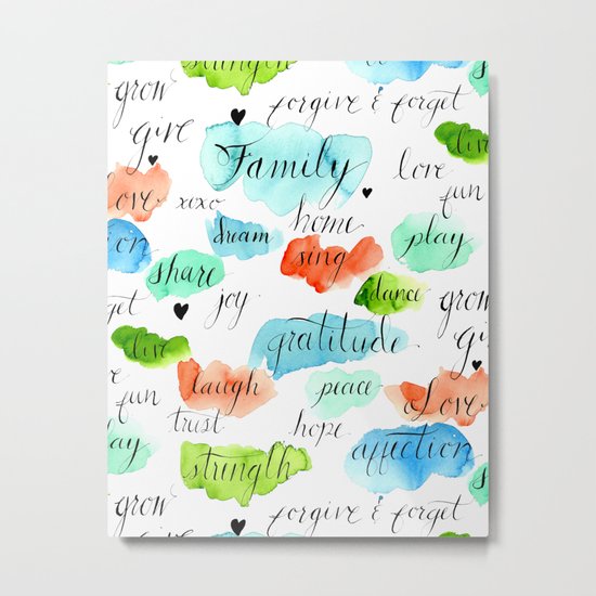 Family - Watercolor Metal Print