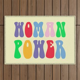Woman Power Feminist Quote Outdoor Rug