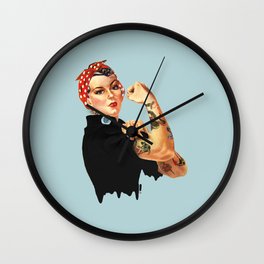 Tattooed Rosie the Riveter Wall Clock
