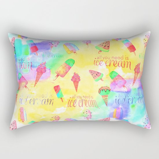ALL YOU NEED IS ICECREAM - seamless summerpattern Rectangular Pillow