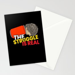 The Struggle Is Real Hedgehog Cute Kids Stationery Card