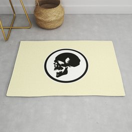 Human Skull Circular Symbol. Area & Throw Rug