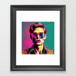 Chic boys Series vibrant pop-art portrait 1 Framed Art Print