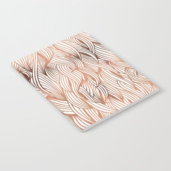 Rose Gold Waves Notebook