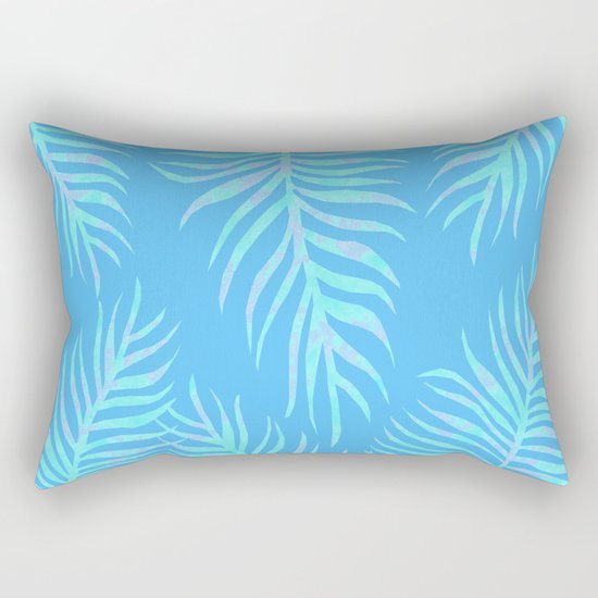 Fern pattern on light blue background Rectangular Pillow