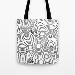 Black and White Waves Tote Bag