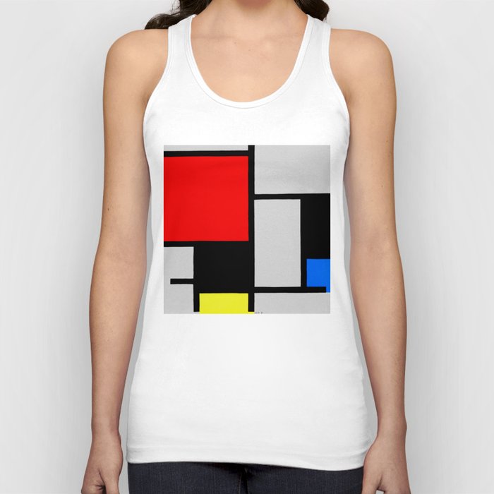 Piet Mondrian (1872-1944) - COMPOSITION WITH LARGE RED PLANE, BLACK, BLUE, YELLOW AND GRAY - 1921 - De Stijl (Neoplasticism), Geometric Abstraction - Oil on canvas - Digitally Enhanced - Tank Top