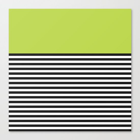 STRIPE COLORBLOCK {LIME} Canvas Print