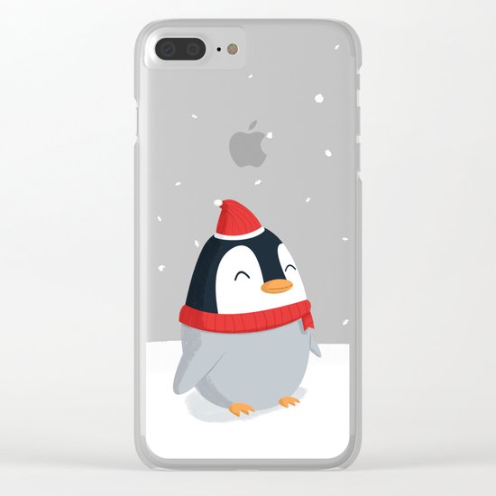 Christmas Penguin Clear iPhone Case