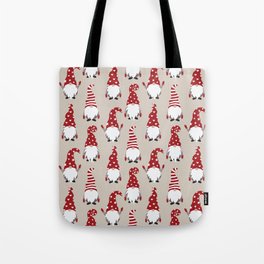 Christmas Gnomes Polka Pattern Tote Bag