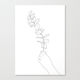 Minimal Hand Holding the Branch I Canvas Print