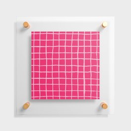 Pink on Pink Checkered Grid Floating Acrylic Print