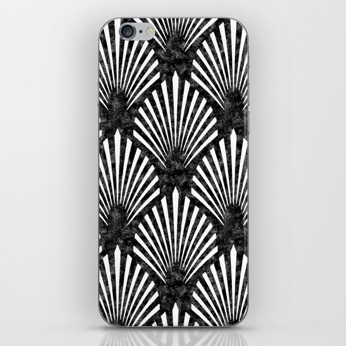 Art Deco fans - noir blanc iPhone Skin
